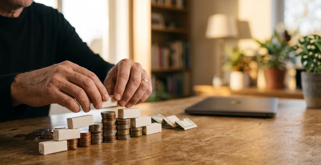 Entrepreneur solitaire preparant sereinement sa reserve financiere avant de lancer son activite