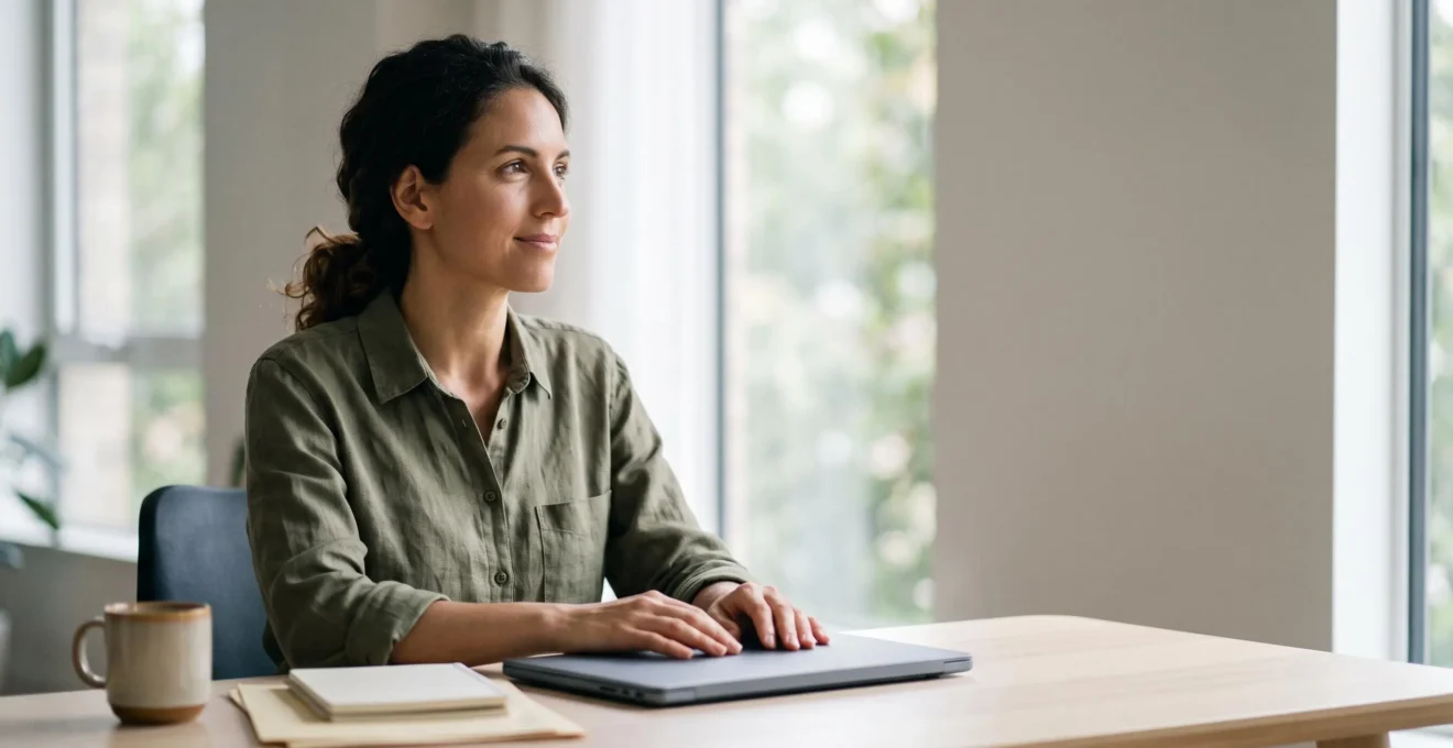 Entrepreneur solo concentré en train de finaliser seul les démarches d'immatriculation de sa micro-entreprise depuis son bureau à domicile