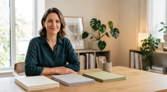 Entrepreneur français confiant organisant ses documents administratifs pour ses déclarations de revenus